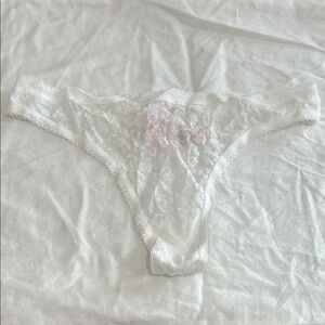 NWT - Victoria's Secret White Lace Thong